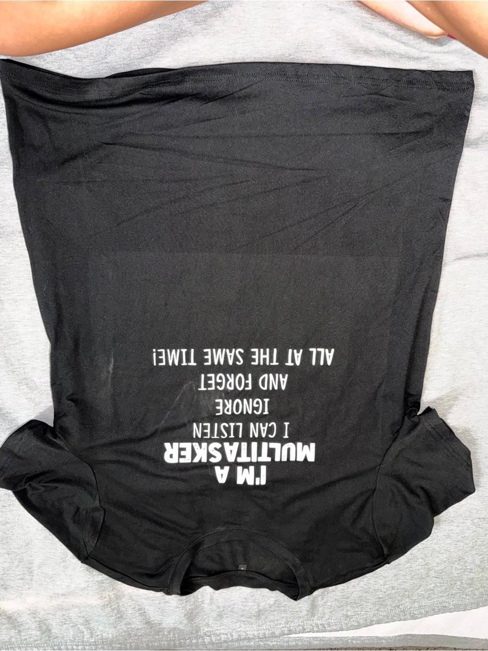 Black Graphic Tee with White Text - "I'm a Multitasker"